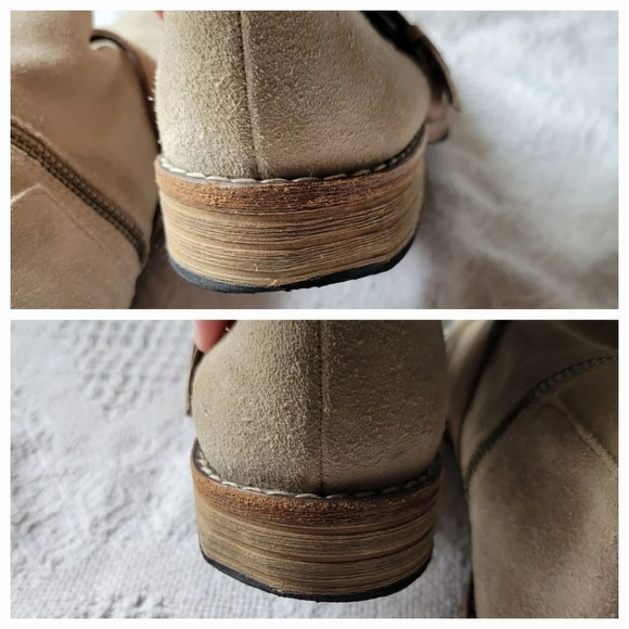 Modern Vintage Slouched Over the Ankle Zip up Belted Stacked Heel Boots - Picture 12 of 13